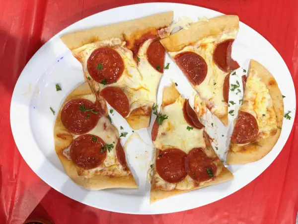 Pepperoni flatbread from Salty Neighbor in Venice. 